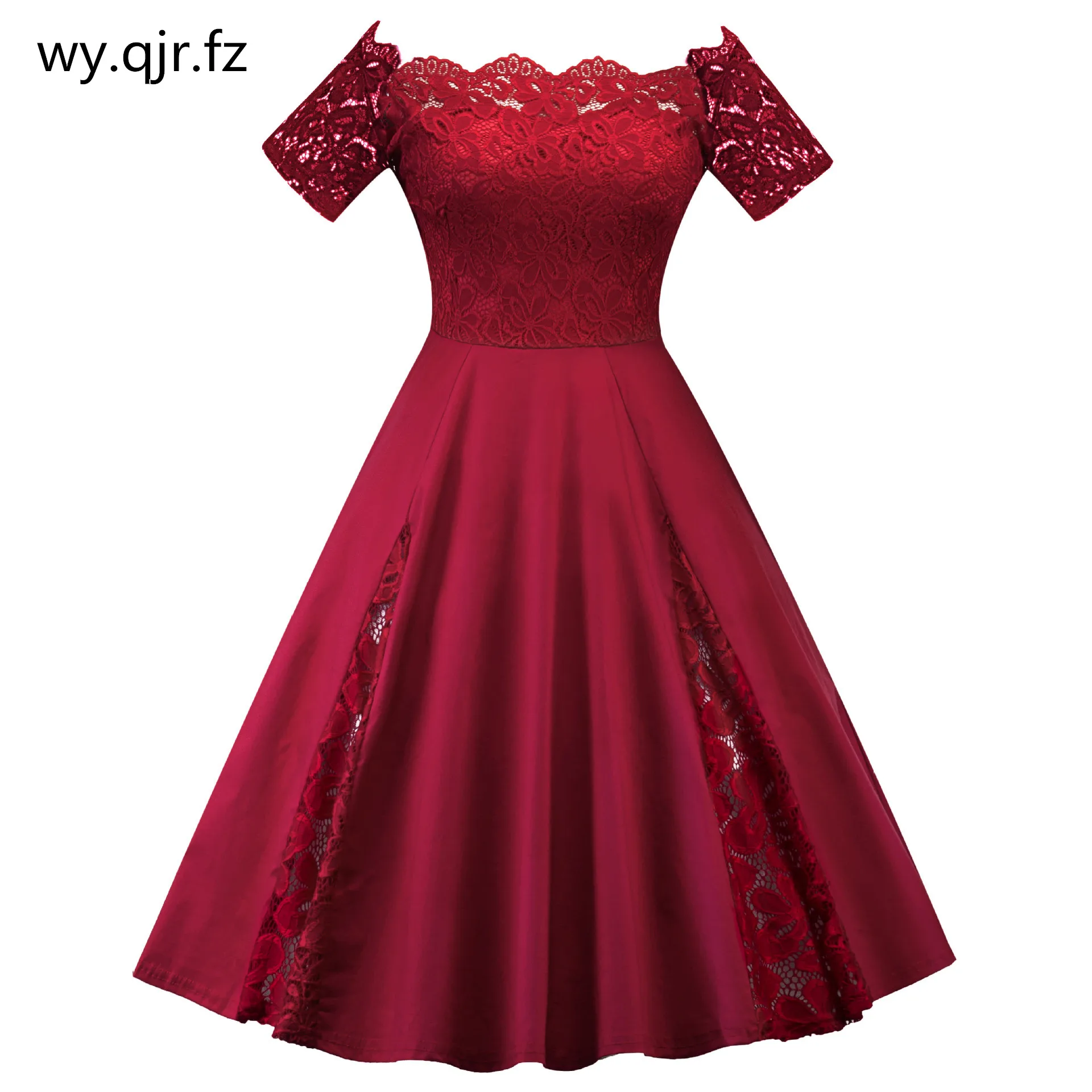 Женское платье с вырезом лодочкой кружевное короткое подружки невесты для