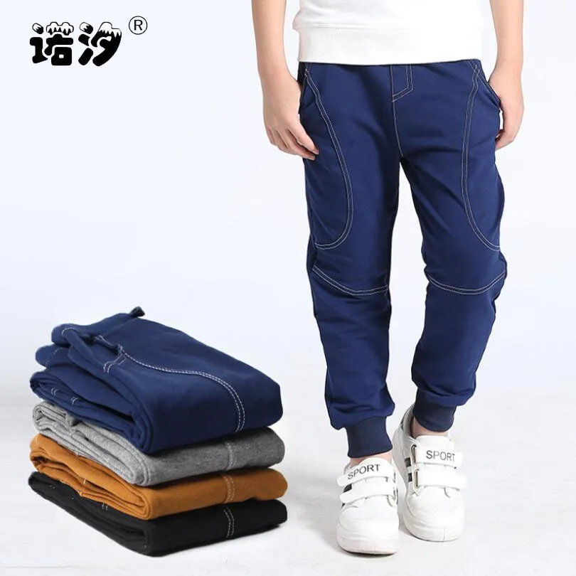 Для маленьких мальчиков весенние хлопковые брюки От 4 до 13 лет Детская длинная