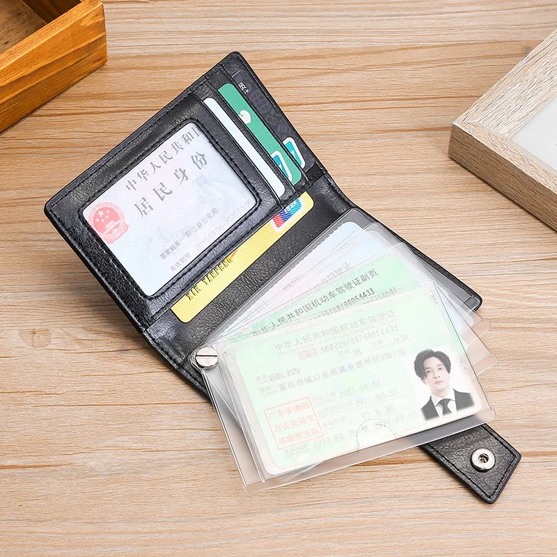 Genuine Leather Driving License Case Man and Women's Certificate Holder Card Protector Document PVC Page Cover