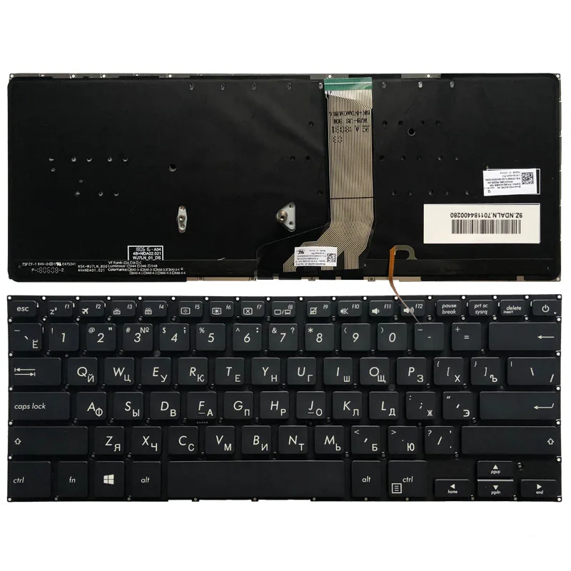 Русская клавиатура для ноутбука с подсветкой ASUS X411 X411U X411UQ X411SC X411UV X411UA X411UN X411UF X406