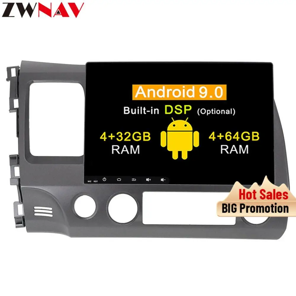 DSP 4 + 64 Android 9 0 Автомобильный мультимедийный dvd плеер для HONDA Civic 2006 2011 GPS Navi авто