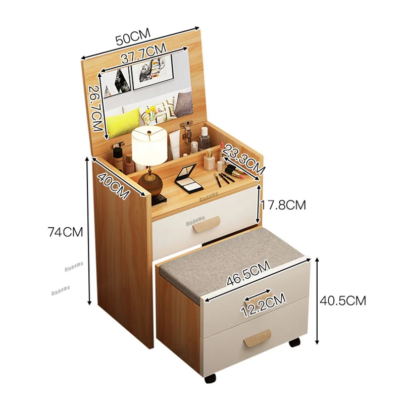 Nordic Dresser Bedroom Dressing Table Foldable Storage Cabinet Modern Simple Clamshell Tables |