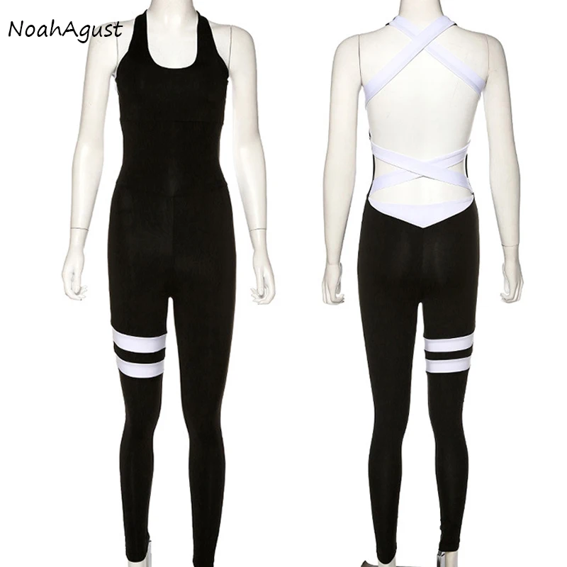 Женский спортивный комбинезон с открытой спиной для занятий йогой|Комплекты