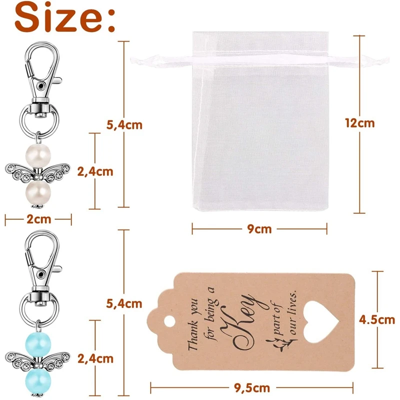 

40 Pieces Guardian Angel Party Favors Baptism Wedding with Organza Pouches Gift Tags for Baptism Wedding Birthday