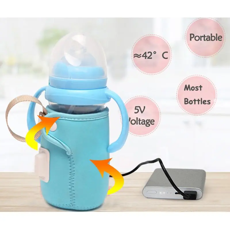 

USB Baby Bottle Heating Cover Anti-scalding Anti-slip Insulation Bag Car Portable Milk Warmer AXYA
