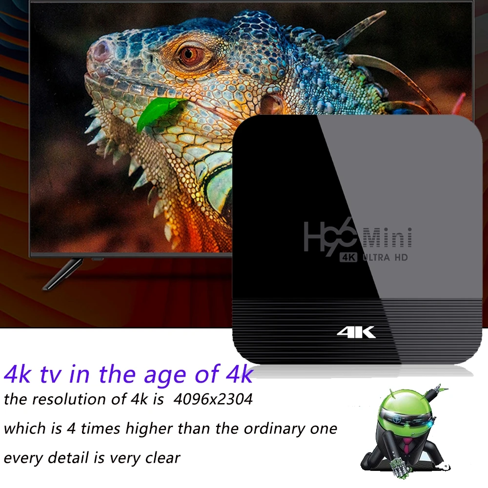 ТВ-приставка H96 Mini H8 Android 9 0 RK3228A 4K Smart TV H.265 2 4G Wi-Fi Google Player четырехъядерный
