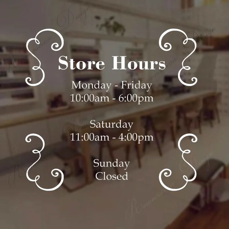 Персонализированные бизнес-часы наклейки на окна виниловые Витрины Магазина