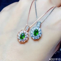 kjjeaxcmy boutique jewelry 925 sterling silver inlaid natural diopside pendant female supports detection fashion