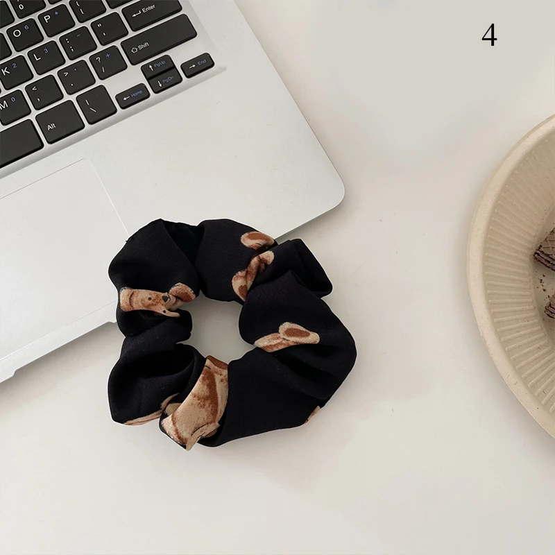 

Korea Cute Mesh Plaid Printed Scrunchie Sweet Women Flower Hair Band Hair Accessories Fresh Colored Hair Tie Head Hair Ties New