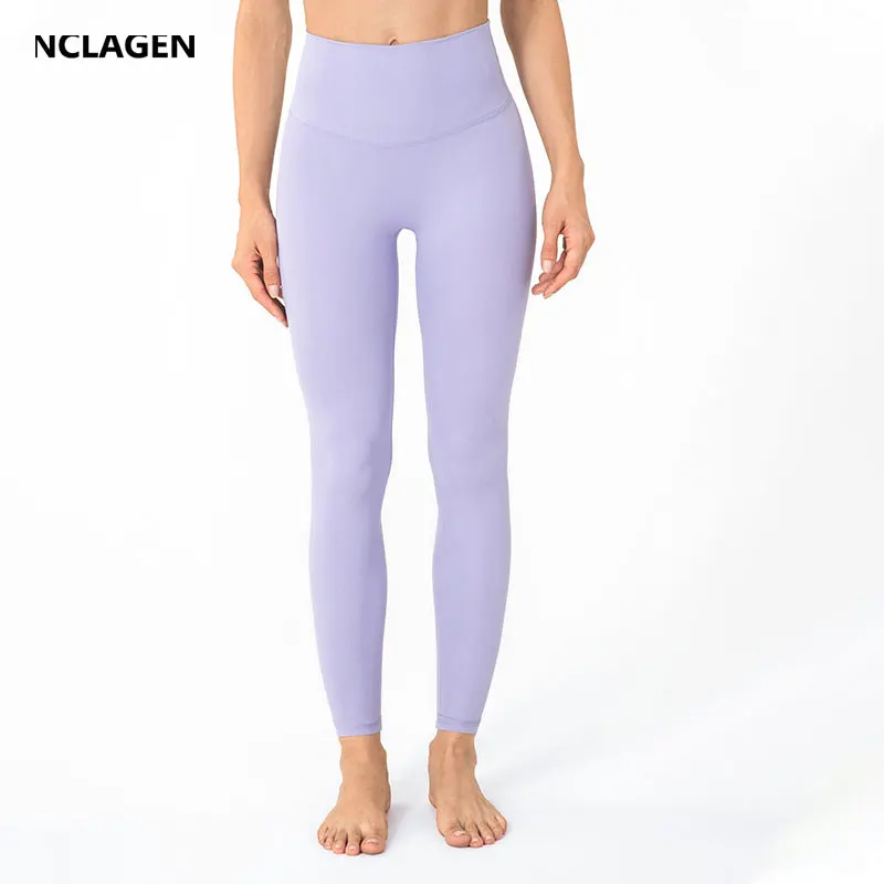 

NCLAGEN Fitness Pants Women High Waist Squat Proof Sport Legging Elastic NO Camel Toe Naked-feel Workout GYM Tights Yoga bottoms