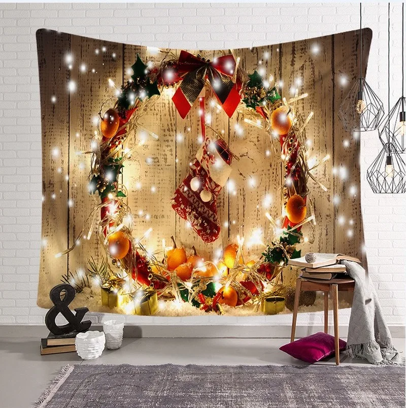 

Tapestry Christmas Tree Wall Hanging Christmas Fireplace For Home Deco Tapestries Christmas Tree Large Size Tapestries