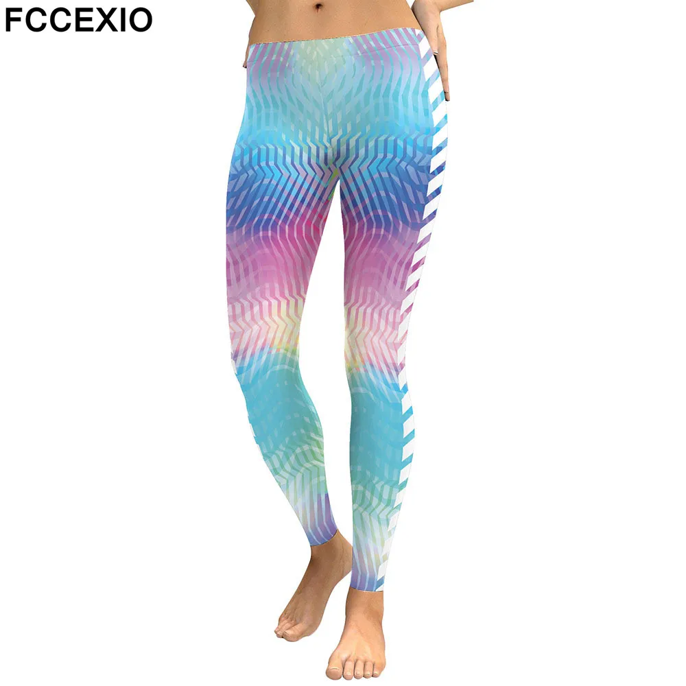 

Обтягивающие леггинсы FCCEXIO для женщин, спортивные пикантные обтягивающие леггинсы для фитнеса с 3D принтом черепа на Хэллоуин, женские чулки, брюки