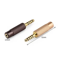 aux headphone balance connector high quality audio plug socket 4 4mm male to 2 5mm female gold plated plug 5 pole adapter