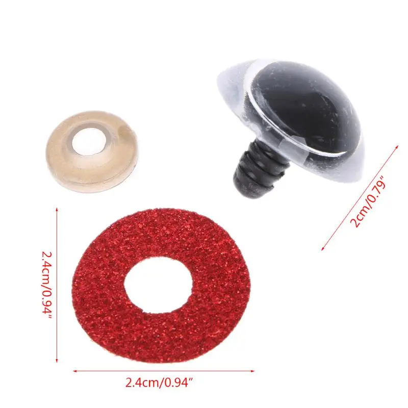 

16 20 24mm 10pcs Shinning Plastic Doll Eyes Craft Eyes DIY For Plush Bear Stuffed Toys Animal Puppet Dolls 54DF