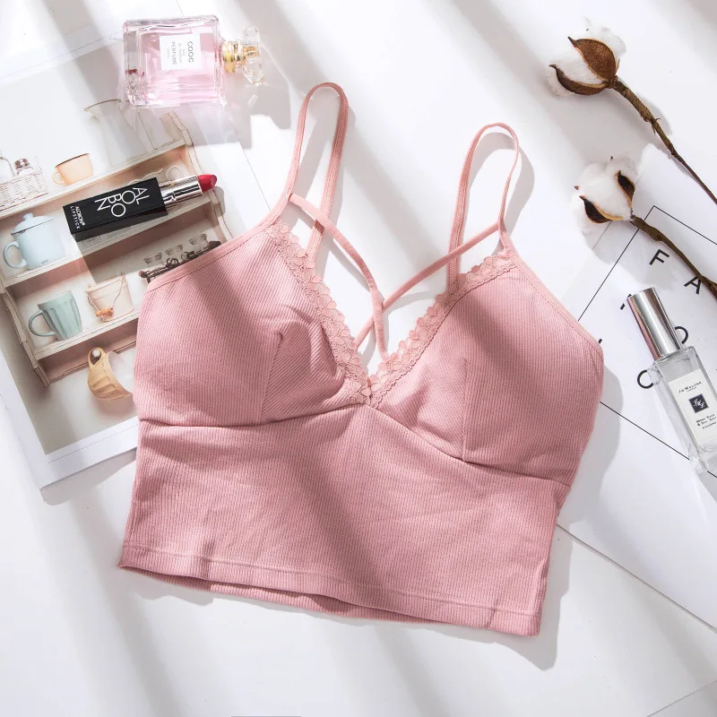 Нижнего белья для женщин Кружева Bralette укороченный топ с застежкой-молнией на