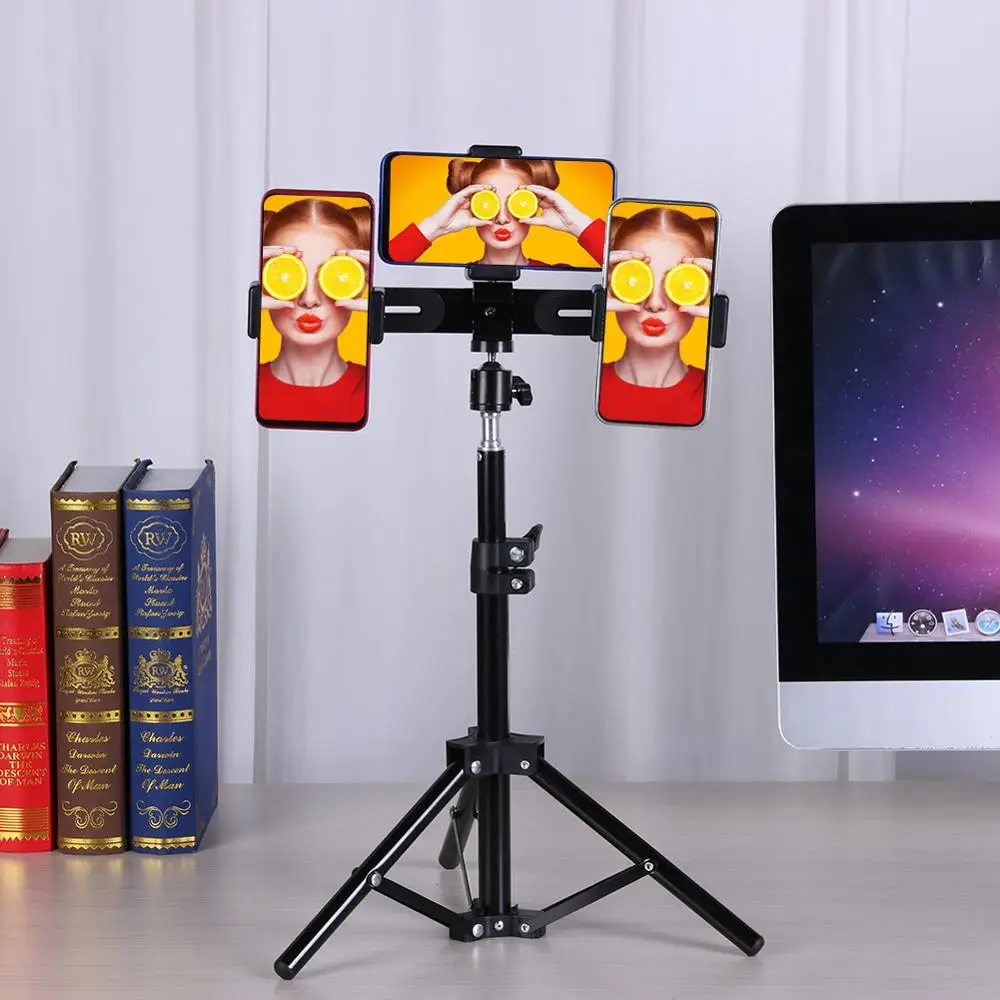 Светодиодный кольцевой светильник для селфи 10 дюймов с держателем телефона USB