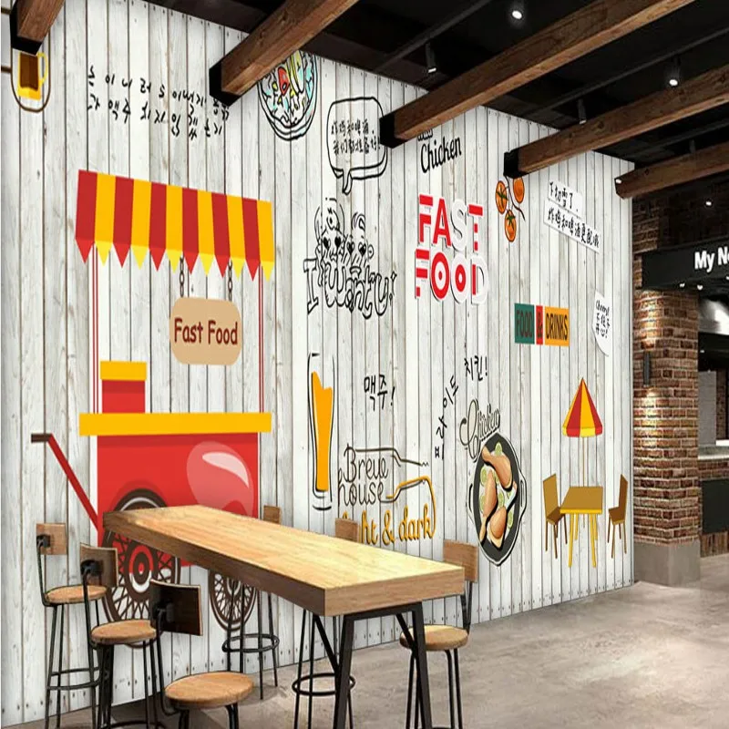 Дропшиппинг фото обои Европейская мода деревянная роспись корейский магазин