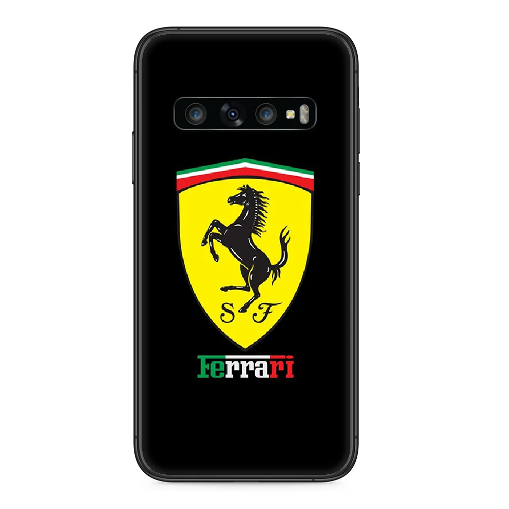 

sports car Ferrari logo horse Phone case For Samsung Galaxy S 10 20 3 4 5 6 7 8 9 Plus E Lite Uitra black cover art hoesjes 3D
