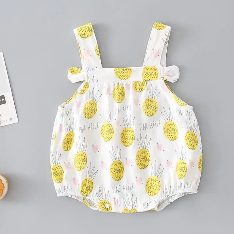 Летнее Боди без рукавов летняя одежда для маленьких девочек боди новорожденных