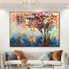 Абстрактная Изысканная картина маслом с изображением дерева, красивые холщовые плакаты и принты, Настенная картина для гостиной, домашний дизайн, Декор