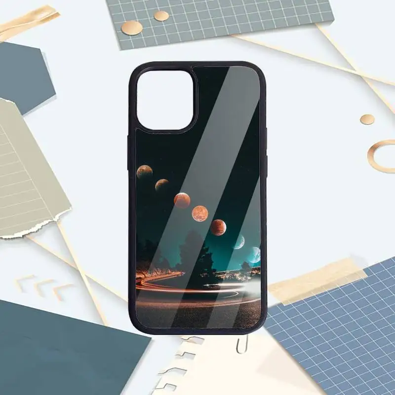 

with white moon stars space astronaut Phone Case PC For iPhone 11 12 pro XS MAX 8 7 6 6S Plus X 5S SE 2020 XR