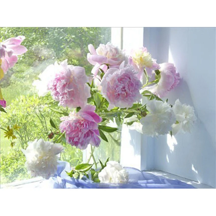 Новый яркий цветок пони Diy квадратная Алмазная картина украшение дома Стразы