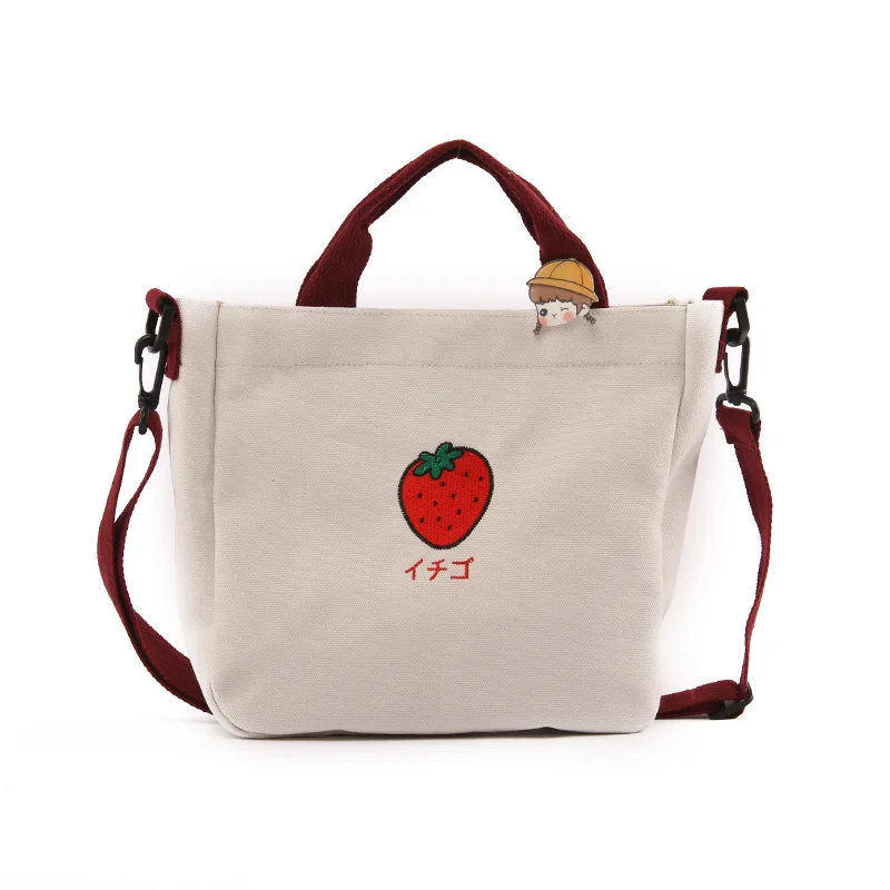 Милая маленькая сумка для девочек с вышитыми фруктами авокадо клубничным узором