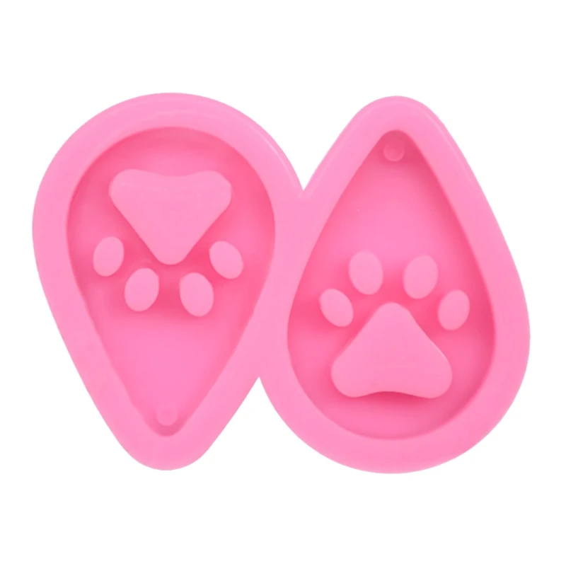 

DIY Dog Paw Keychain Epoxy Resin Mold Key Chain Earrings Pendants Silicone Mould