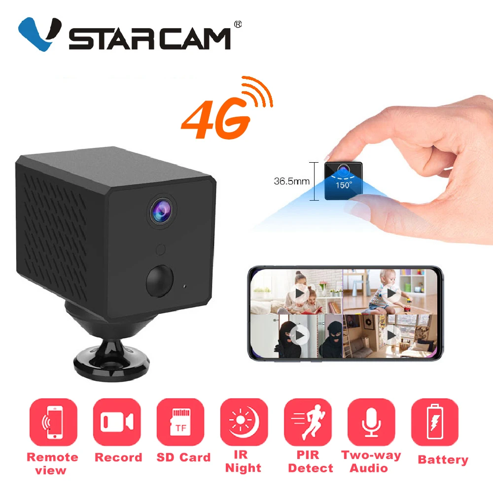 

Vstarcam 1080P 4G Mini Camera IP 2600mAh Rechargeable Battery Wifi IR Night Surveillance Smart Home Sim Card Security Camera