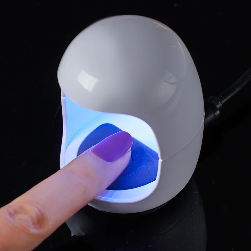 Four Lily 3W UV LED Lamp for Nail Single Finger Gel Polish Dryer Drying Machine Smart Sensor 45s / 60s USB Connector | Красота и