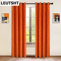 european style curtains for living dining room bedroom simple chenille fabric curtains orange curtains door curtain window