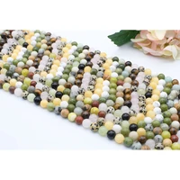 6 10mm natural smooth seven color stone round stone beads for diy bracelet necklace jewelry making strand 15