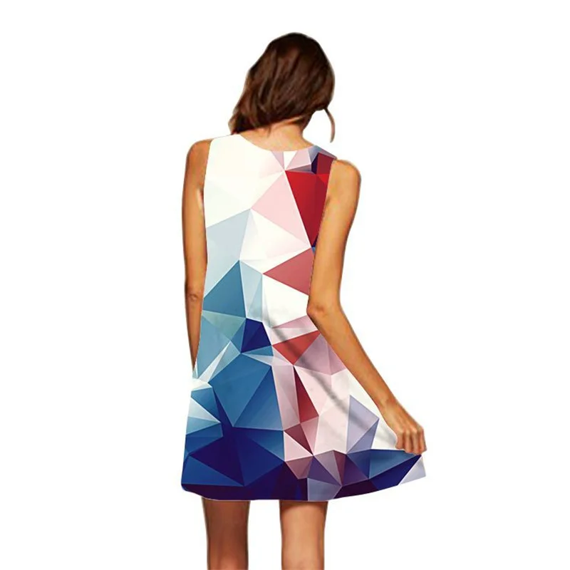 

Women's Summer Dress 2021 Bohemian Style Dress Hand Starry Sky 3D Printing Casual Loose Mini Short Beach Party Dress