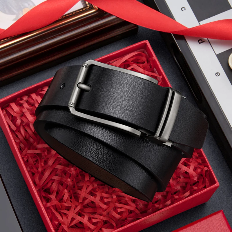 

Ремень мужской из натуральной воловьей кожи, деловой Роскошный дизайнерский брендовый Регулируемый с классической пряжкой