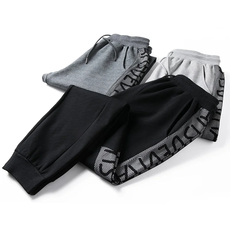 Мужские штаны для бега хлопковые спортивные оверсайз повседневные брюки фитнеса