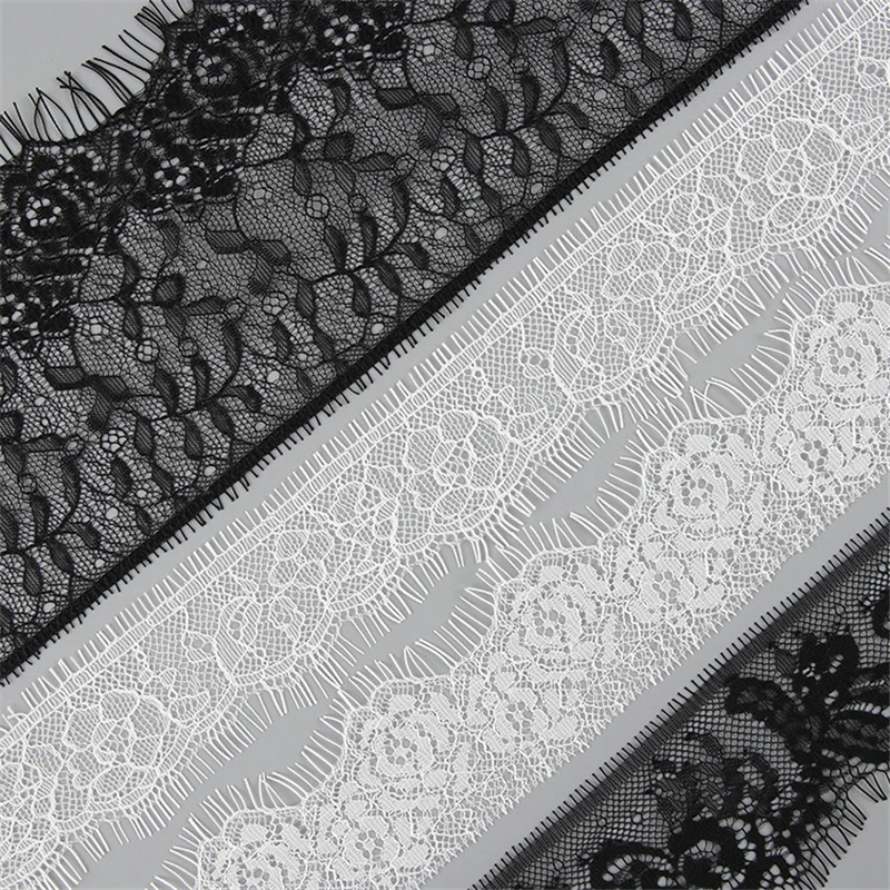 

3/6/9 Yards DIY Sewing Accessories White Lace Fabric for Sewing Clothes Lingerie Wedding Dress Decoration Black Lace Trim Fabric