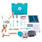 Детский деревянный ролевой стоматологический ящик для инструментов, медицинский игровой набор с стетоскопом, Детский Рождественский подарок, 18 шт.компл.