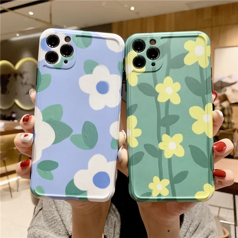 Cartoon Flower Soft TPU Phone Case For iPhone X XR XS MAX 11 PRO 8 7 Plus Ant- Fall Silicone Cover Fundas Couque | Мобильные