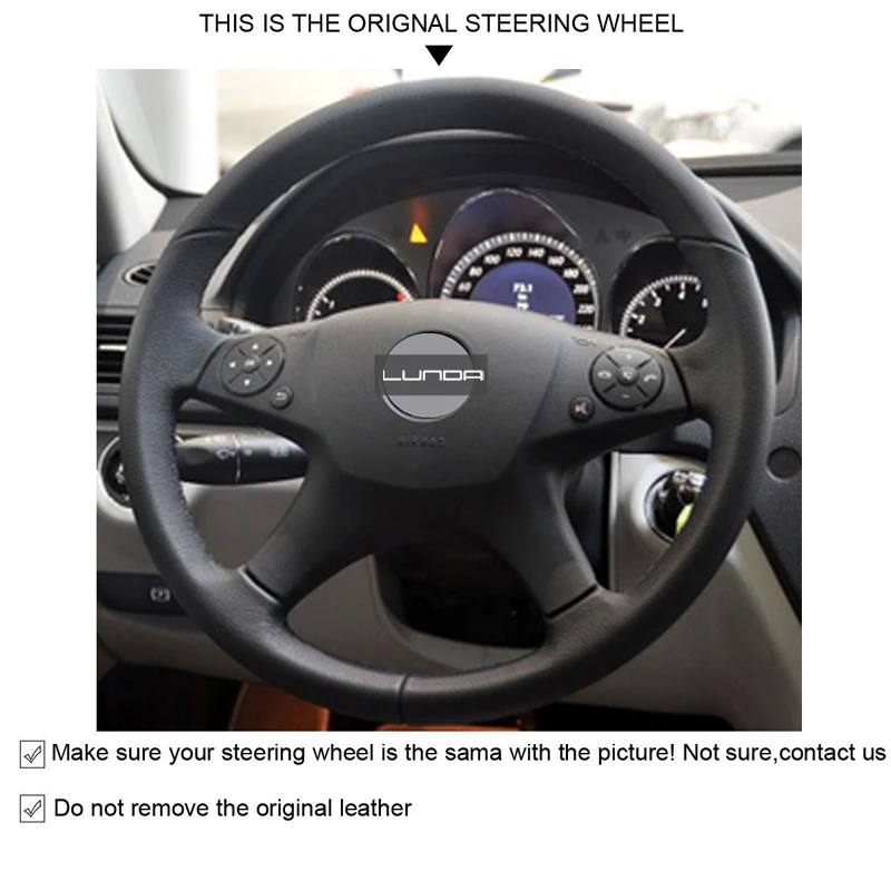 Искусственная кожа ручной работы для Mercedes Benz W204 C Class 2007 2010 C280 C230 C180 C2|Чехлы на руль|