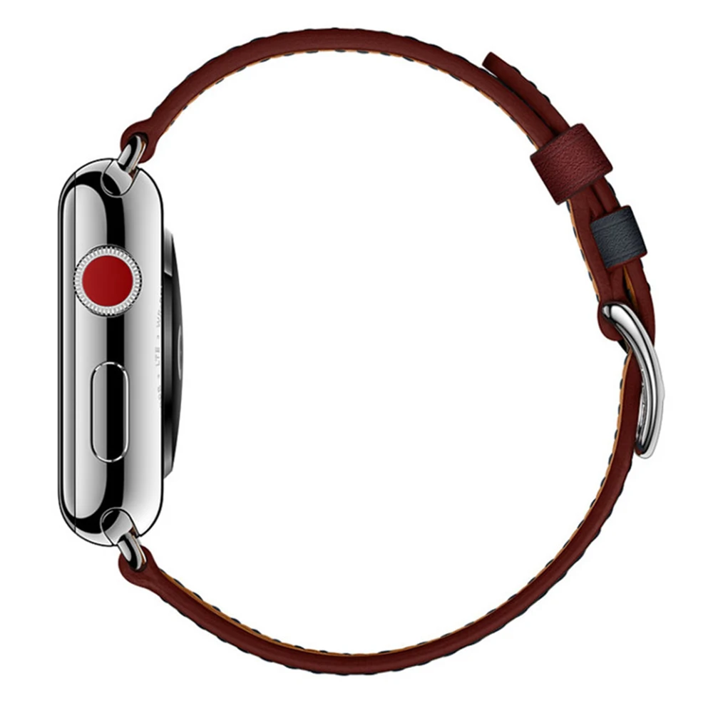 Последняя модель ремешка для Apple Watch Series 3 2 1 38 мм 42 мягкий три отверстия кожаный