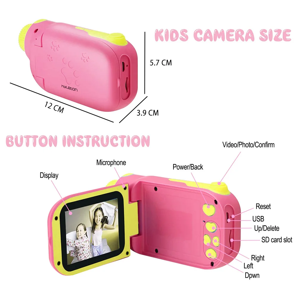 New  2.2 Inch Lcd Screen Kids Camera Mini Digital Photo Children Camera Rechargeable Action Camcorder Children Video  Toys Gift