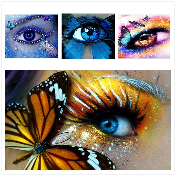 Наборы для вышивания крестиком наборы рукоделие бабочки и Глаза DIY Алмазная