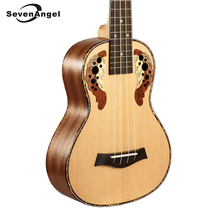 

SevenAngel Brand 23 inch Concert Ukulele 4 string Hawaiian guitar Ingman Spruce Panel Grape hole Electric Ukelele with Pickup EQ