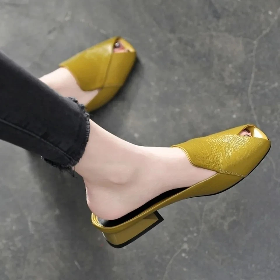 

Simple Designer Fashion Women Casual Shoes Stock High Heel Open Square Toe Sandal 2021 Summer New Arrival
