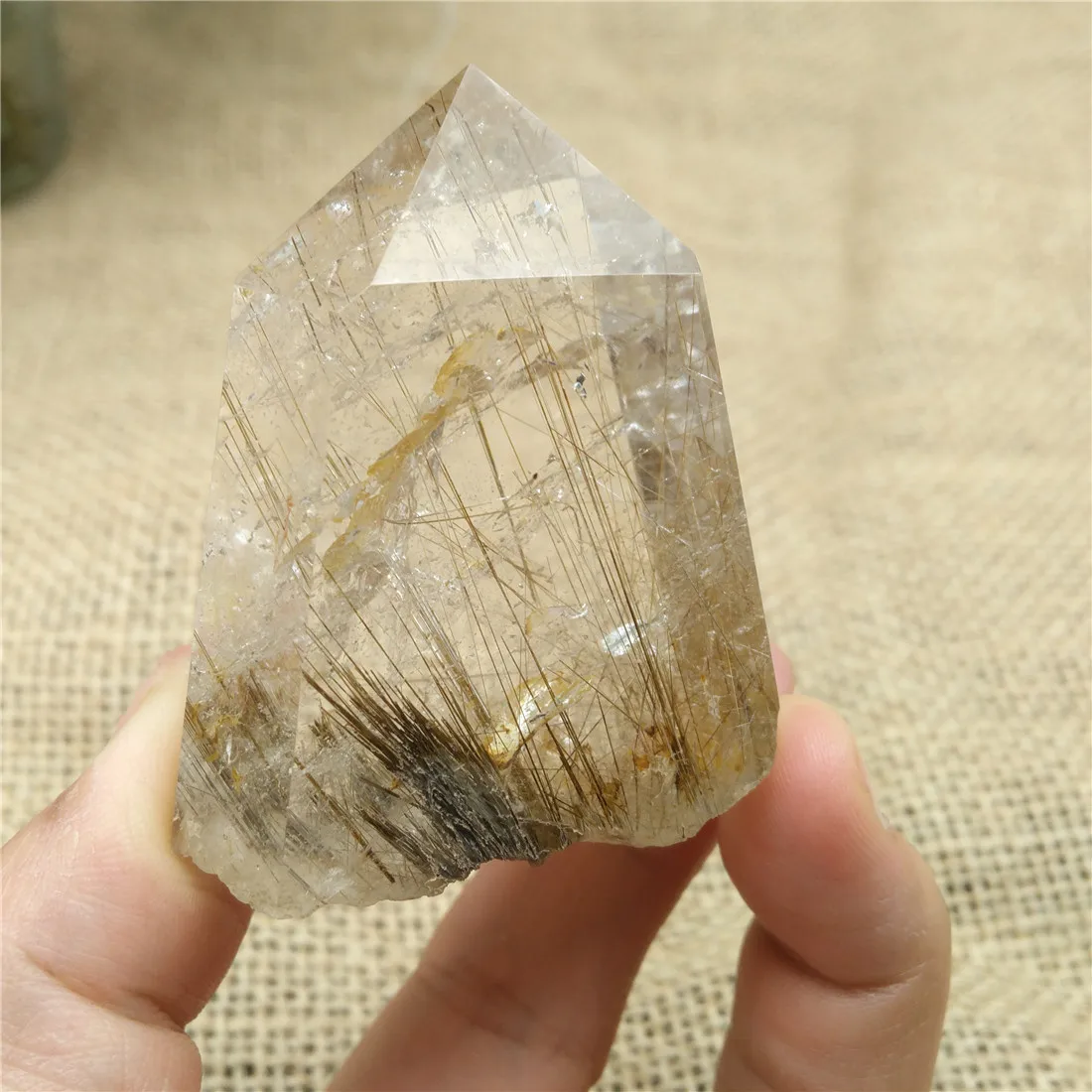 Rutile кварц точка Wicca остров камни лечебные Декор Кристальный Пьер Naturelle Cristaux
