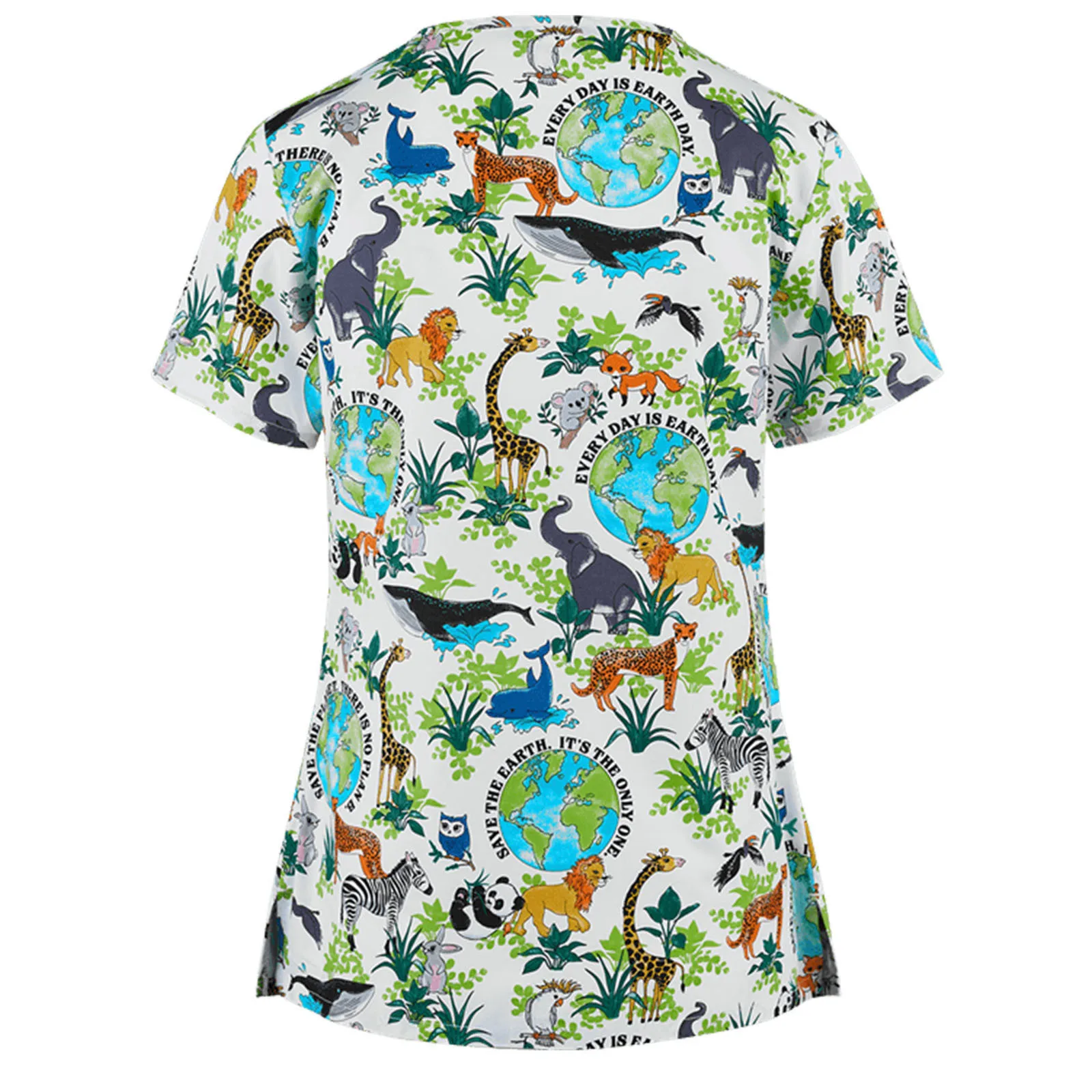 

Women good vibes t shirt Short Sleeve V-neck Tops Nurse's Clothing working uniform odziez medyczna moda feminina verano 2021#35