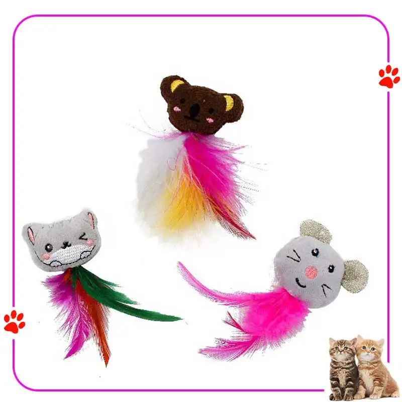

Catnip Toys Teeth Grinding Plush Feathers Mice Mouse Goods Cats All Interactive Toy Accessories Interesting Things Cat Supplies