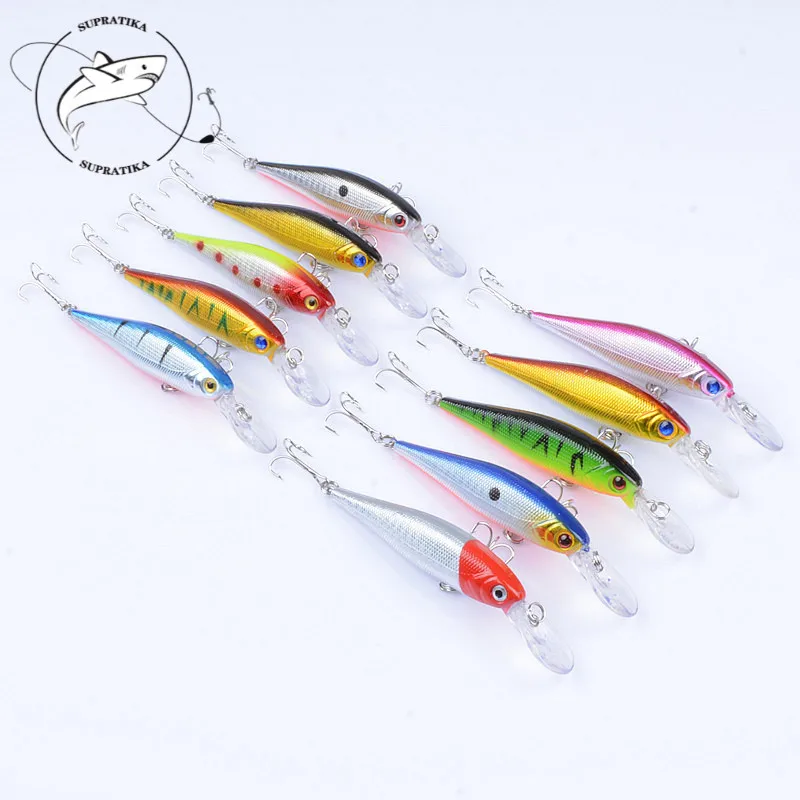 

10Pcs/Lot Fishing Lure Hard Bait 10cm/9.6g Minnow Crankbait Wobblers Artificial Baits Pike Bass Carp Lures Fish Tackles