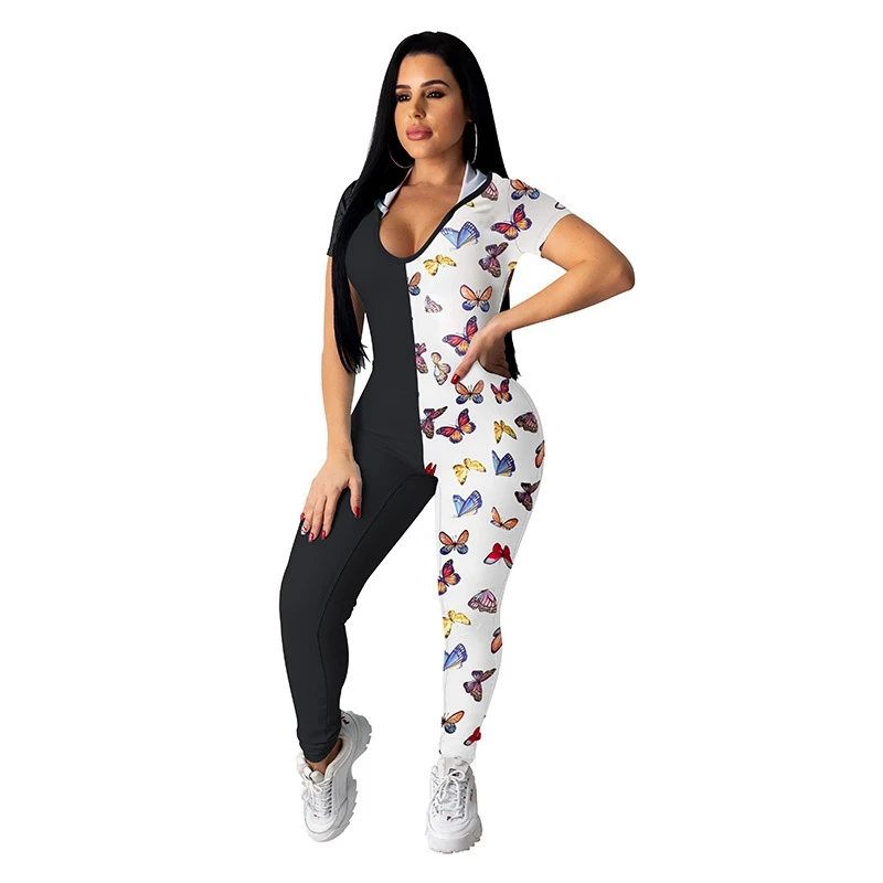 Сексуальный Повседневный женский комбинезон лето 2020 новинка с принтом бабочки