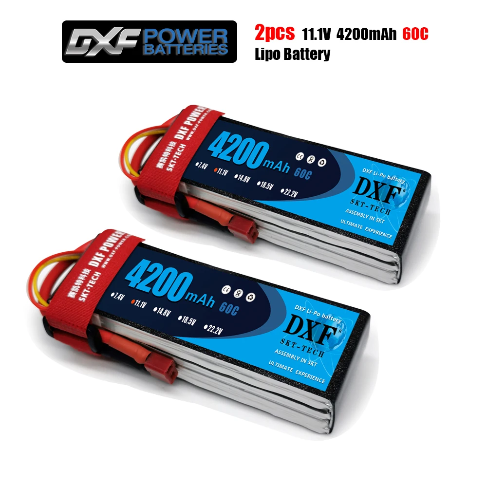 2 шт. DXF lipo аккумулятор 3S 11 1 В 3500 мАч 4200 7000 8000 60C 110C для 1/10 1/8 RC Car FPV вертолет